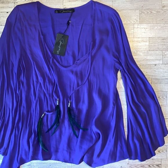 PJK, Flowy, Indigo, Oversized, Boho Dakota Tunic Blouse - Picture 2 of 16